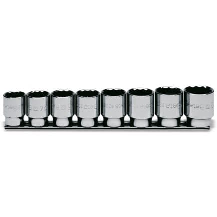 BETA 009200142 - Jeu de 8 douilles 12 pans 1/2" sur support