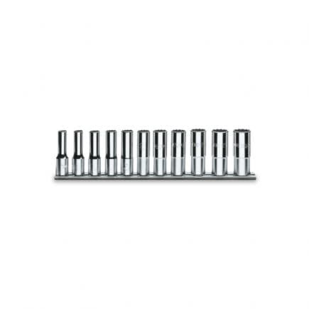 BETA 009200338 - Jeu de 11 douilles 12 pans série longue 1/2" sur support