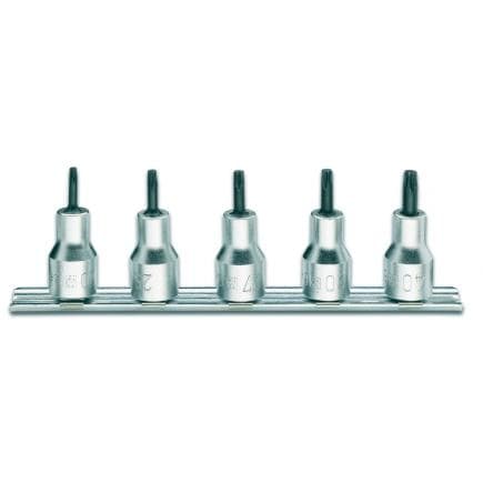 BETA 009200378 - Jeu de 5 douilles tournevis pour vis Tamper Resistant Torx® 1/2" sur support
