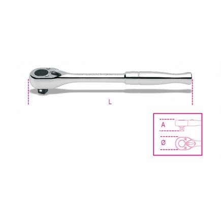 BETA 009200893 - Cliquet réversible carré mâle 1/2" avec manche métallique