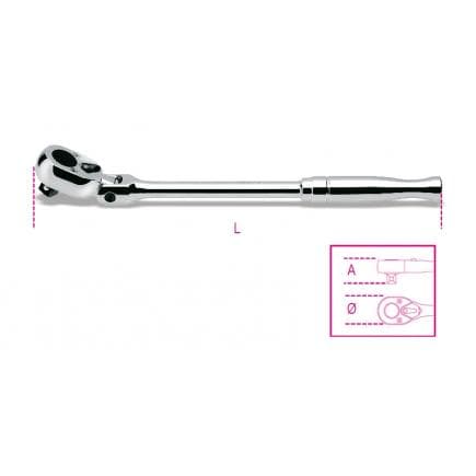 BETA 009200894 - Cliquet réversible à cardan carré mâle 1/2" avec manche métallique (lot muliple)