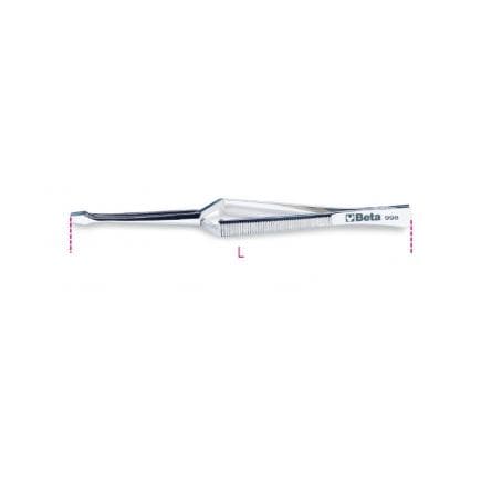 BETA 009980001 - Brucelles à becs droits auto-serrants pointes larges becs croisés striés finition polie en acier inoxydable (lot muliple)