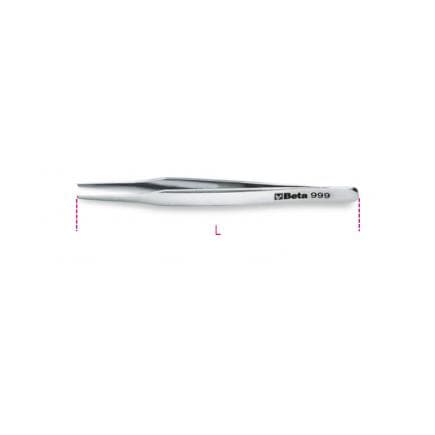 BETA 009990011 - Brucelles à becs plats arrondis résistant aux acides antimagnétique pointes lisses finition semi-polie en acier inoxydable (lot...