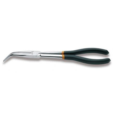 BETA 010090009 - Pince extra-longue à becs demi-ronds striés coudés à 45° branches gainées avec double couche de PVC antidérapant (lot muliple)