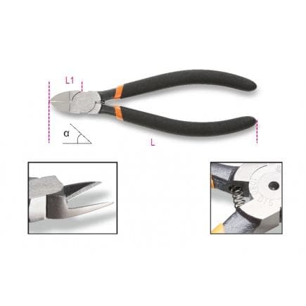 BETA 010800015 - Pince coupante diagonale pour la coupe de matériaux tendres branches gainées avec double couche de PVC antidérapant (lot muliple)