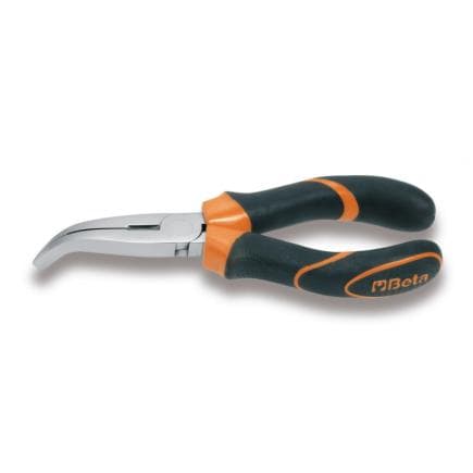 BETA 011640036 - Pince à becs coudés plats longs striés branches gainées confort bi-matières (lot muliple)