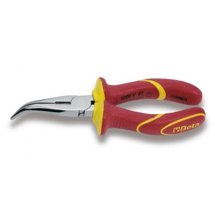 BETA 011680096 - 1000V Pince à becs coudés demi-ronds longs striés