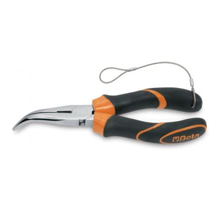 BETA 011684040 - Pince à becs coudés demi-ronds longs striés branches gainées confort bi-matières H-SAFE