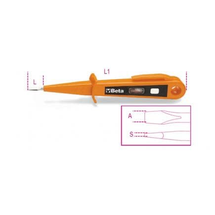 BETA 012530010 - Tournevis détecteur de tension 125/250V à double isolation (lot muliple)