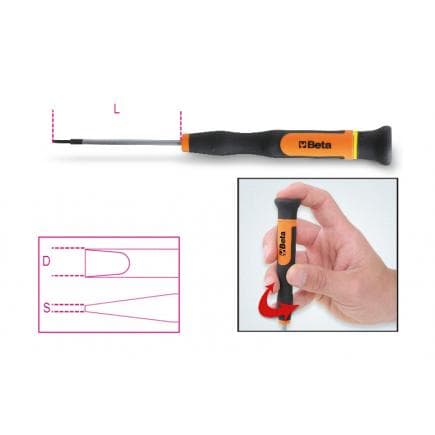 BETA 012570024 - Micro-tournevis pour vis à fente (lot muliple)