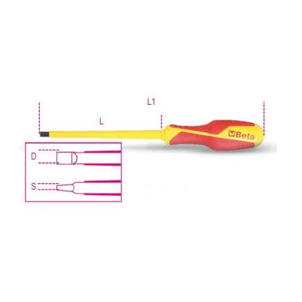 BETA 012740700 - 1000V Tournevis à lame fraisée pour vis à fente (lot muliple)