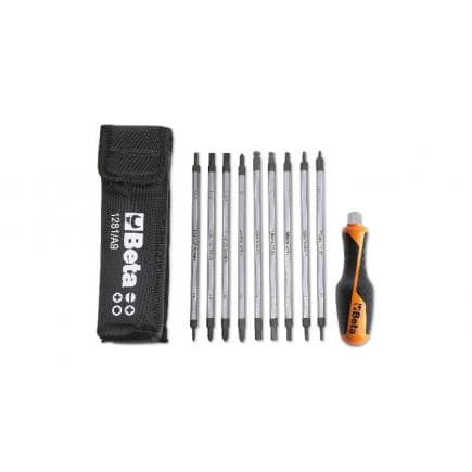 BETA 012810520 - Jeu de 9 lames réversibles et 1 accessoire en étui
