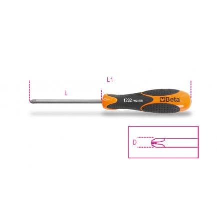 BETA 012920403 - Tournevis à lame courte pour vis Phillips®, en acier inoxydable (lot muliple)