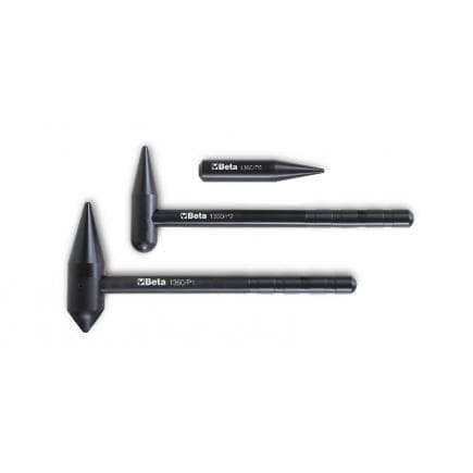 BETA 013600503 - Marteau avec tête sphérique et panne pointue avec poinçon, plastique