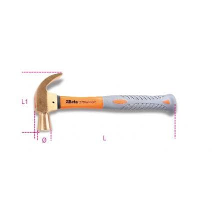 BETA 013750800 - Marteau de charpentier antidéflagrant, manche en fibre