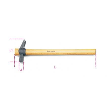 BETA 013760125 - Marteau de charpentier avec porte-clous aimanté et manche en bois (lot muliple)