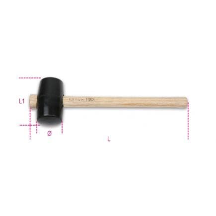 BETA 013930070 - Massette avec tête en caoutchouc dur (lot muliple)