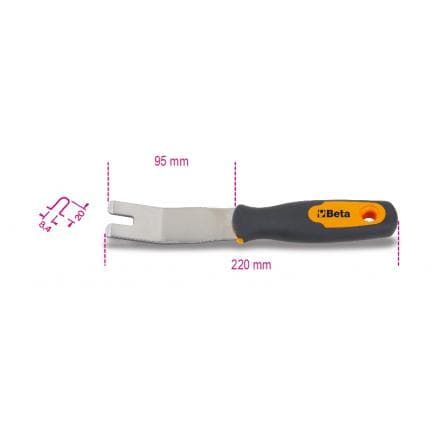 BETA 014790015 - Spatule d’extraction de clips pour carrossiers en acier inoxydable (lot muliple)