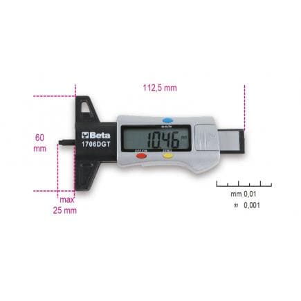 BETA 017060011 - Jauge de profondeur digitale pour le contrôle d’usure des pneus