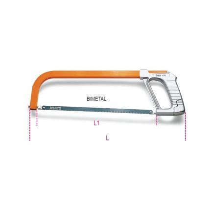BETA 017260001 - Monture de scie à métaux avec système de tension de lame intégré (lot muliple)