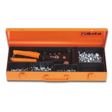 BETA 017420005 - Pince à riveter 1742 avec composition de 400 embouts filetés en acier