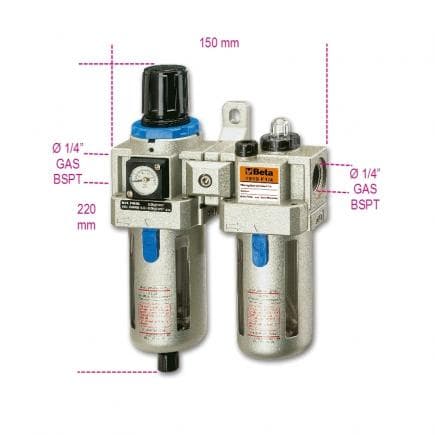 BETA 019190250 - 1/4" Filtre régulateur lubrificateur
