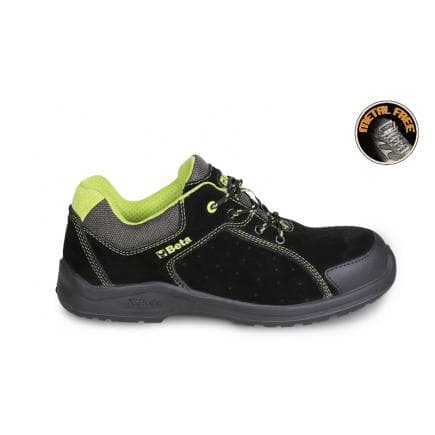 BETA 072240248 - Chaussure basse type tennis aérée en croûte de velours avec couvre-embout anti-abrasion, S1P SRC