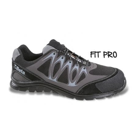 BETA 073410237 - Chaussure basse en micro-croûte de velours hydrofuge avec inserts PU, haute fréquence et couvre-embout de protection en croûte de...