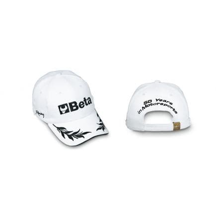 BETA 095251031 - Casquette, 100% coton, taille unique réglable, broderie directe sur le devant, les côtés et l'arrière, blanche (lot muliple)