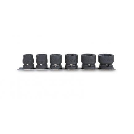BETA 007200906 - Jeu de 6 1/2" douilles à chocs compactes avec guide de fixation au mur