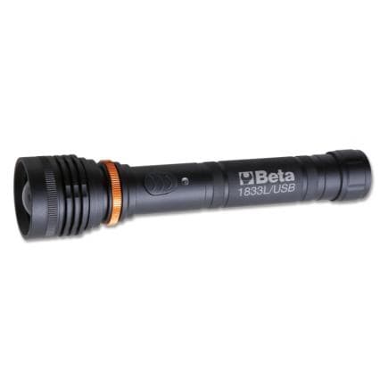 BETA 018330054 - Torche LED rechargeable à haute luminosité en aluminium anodisé renforcé jusqu'à 1200 Lumens