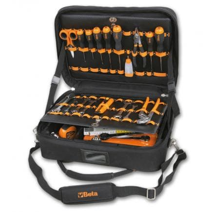 BETA 021071112 - Sacoche porte-outils en tissu technique avec assortiment de 49 outils pour une utilisation universelle