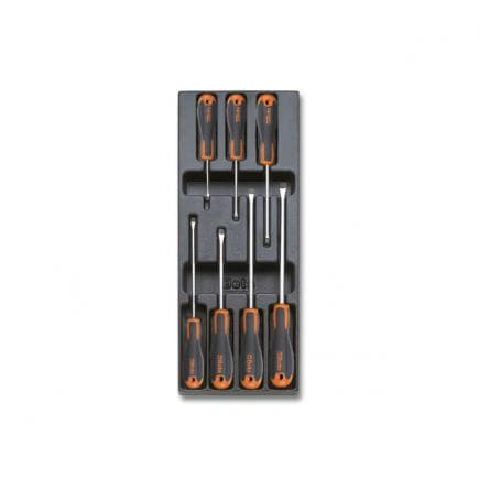 BETA 024240211 - Plateau thermoformé rigide avec tournevis Beta Easy pour vis à fente (7 pcs.)