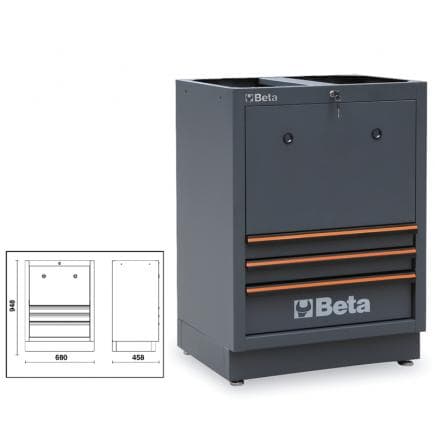 BETA 045000249 - Module enrouleur fixe avec 3 tiroirs pour la combinaison d’équipements d’atelier C45PRO