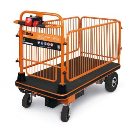 BETA 048000230 - Chariot à plate-forme électrique avec barrières sur les 4 cotés.