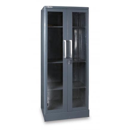BETA 055000422 - Armoire en tôle à 2 portes transparentes en polycarbonate pour ameublement atelier RSC55