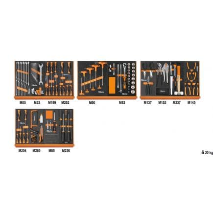 BETA 059041212 - Jeu d'outils pour une utilisation universelle dans un plateau souple en EVA (144 pcs.)