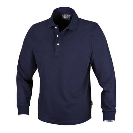 BETA 075570204 - Polo 3 boutons avec manches longues 100% cotton, bleu