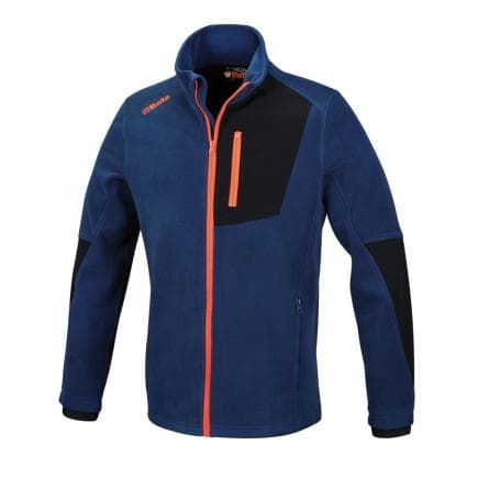 BETA 076570100 - pull en molleton stretch avec fermeture éclair longue, bleu
