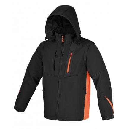 BETA 076590004 - Veste en Softshell avec capuche et manches détachables, noir
