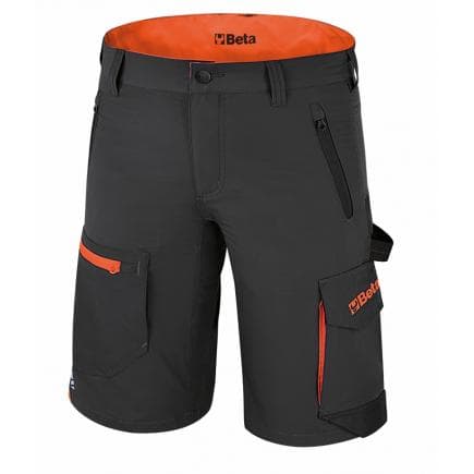 BETA 076610002 - Bermuda de travail léger coupe slim avec multi-poches, anthracite