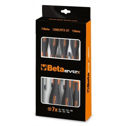 BETA 012081207 - Jeu de 7 tournevis Evox pour vis Tamper Resistant Torx®