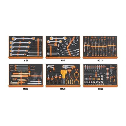BETA 059881430 - Composition de 214 outils pour la maintenance générale en plateaux mousse compacte
