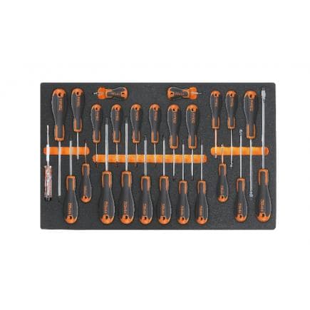 BETA 024510210 - Plateau thermoformé souple avec tournevis Beta Easy pour vis à fente, Phillips® et Torx® (vide)