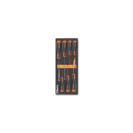 BETA 024510220 - Plateau thermoformé souple avec tournevis Beta Easy pour vis à fente et Phillips® (vide)