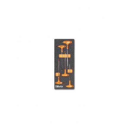BETA 024510055 - Plateau thermoformé souple avec clés à six pans creux avec manche pour vis Torx® (vide)