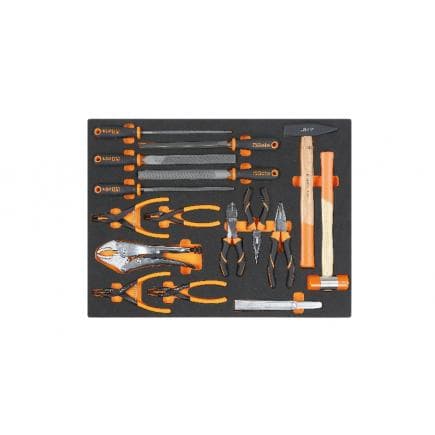 BETA 024524261 - Outils de percussion à plateau souple en EVA, limes, pinces pour circlips et anneaux autobloquants (vide)