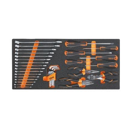 BETA 027510010 - Module souple avec clés mixtes, tournevis Beta Easy, pinces et clés hexagonales coudées (vide)