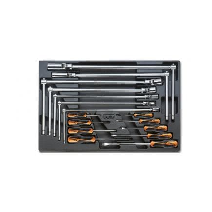 BETA 024000721 - Plateau thermoformé rigide avec tournevis, clés à douilles articulées et clés à bougie (vide)