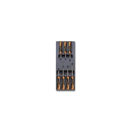 BETA 024000758 - Plateau thermoformé rigide avec tournevis Beta Grip pour vis à tête Torx® Tamper Resistant (vide)